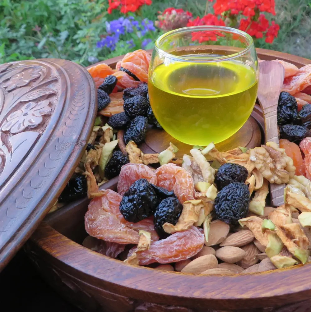 dry fruit and oil